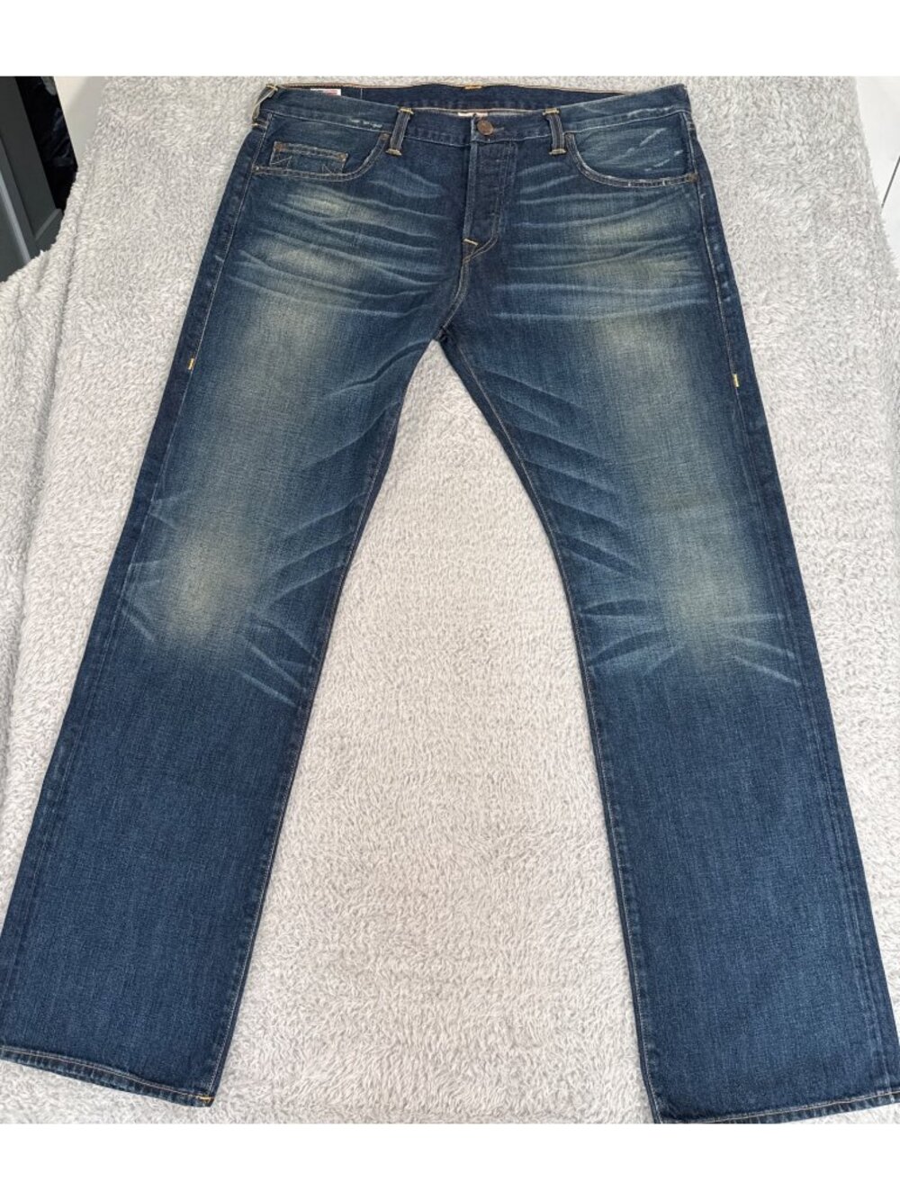True Religion Mens 38 Bobby Blue Jeans 90s Y2K Buttons Casual Comfort Western - Picture 5 of 13